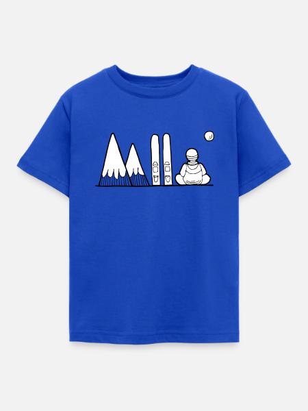 Ski und Berge - Kinder T-Shirt - Royalblau