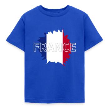 Frankreich - Kinder T-Shirt - Royalblau - Vorne - AI Model Kid Female (0cm)