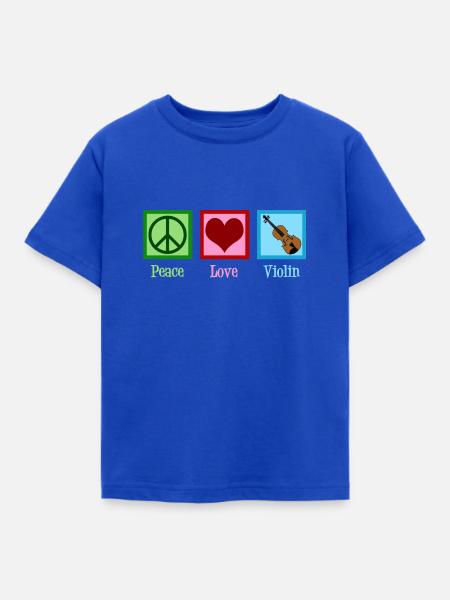 Friedensliebe Violine - Kinder T-Shirt - Royalblau