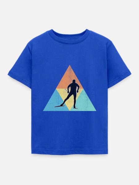 Langlauf - Kinder T-Shirt - Royalblau