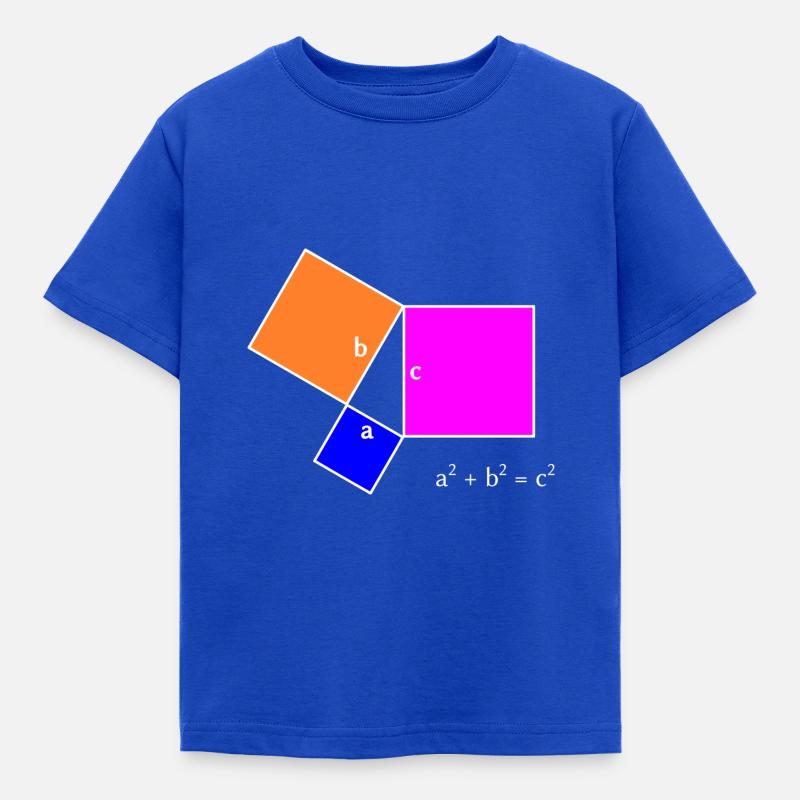 Satz des Pythagoras - helles Design - Kinder T-Shirt - Royalblau