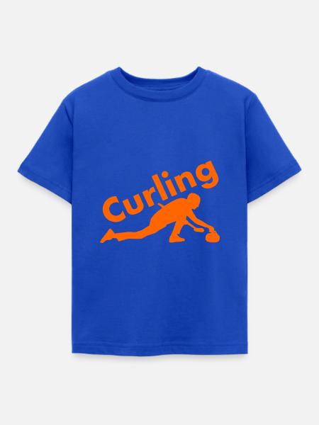 Curling - Kinder T-Shirt - Royalblau