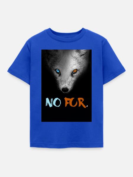 No Fur Animal Rights - Kinder T-Shirt - Royalblau