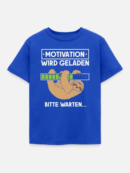 Motivation wird geladen Faultier - Kinder T-Shirt - Royalblau