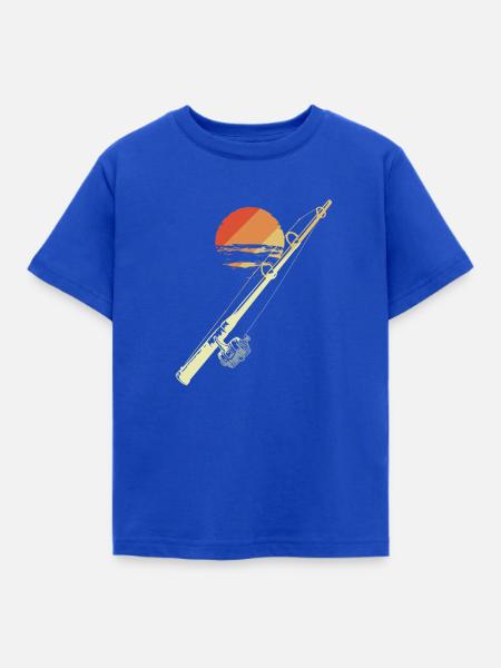 Fischen Retro Stil - Kinder T-Shirt - Royalblau