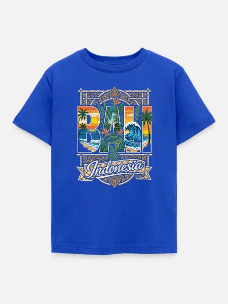 Bali Indonesia Buchstaben - Kinder T-Shirt - Royalblau
