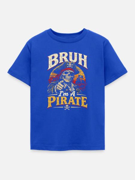 Bruh Piratenskelett – I’m a Pirate - Kinder T-Shirt - Royalblau