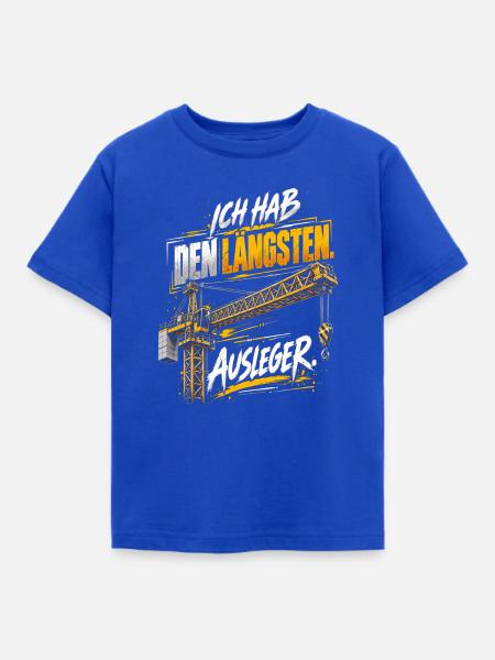 Ich hab den längsten Ausleger – Kranfahrer - Kinder T-Shirt - Royalblau