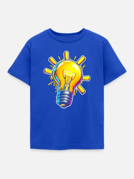 Farbenfrohe Ideen-Glühbirne - Kinder T-Shirt - Royalblau