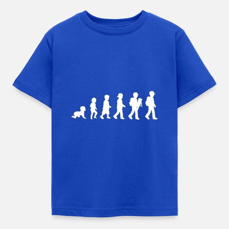 Evolution Schulkind Einschulung Junge - Kinder T-Shirt - Royalblau
