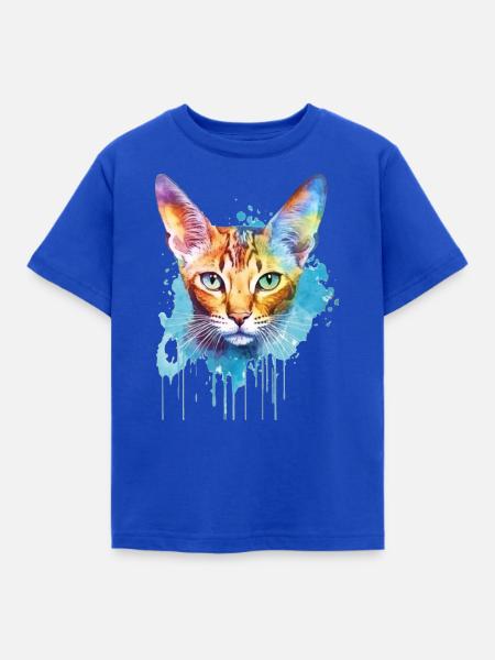 Eine farbenfrohe Siamkatze - Kinder T-Shirt - Royalblau