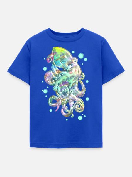Oktopus - Kinder T-Shirt - Royalblau