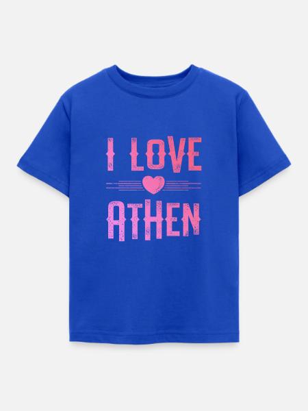 I Love Athen - Kinder T-Shirt - Royalblau