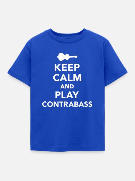 Kontrabass - Kinder T-Shirt - Royalblau