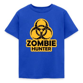citation d’Halloween de chasseur de zombies - T-shirt Enfant - bleu royal - Devant - AI Model Kid Female (0cm)