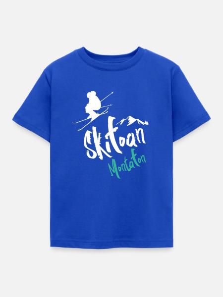Skifahren Montafon - Kinder T-Shirt - Royalblau