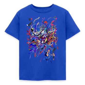 abstrakt - Kinder T-Shirt - Royalblau - Vorne - AI Model Kid Female (0cm)
