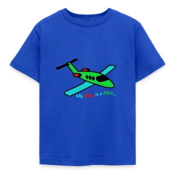 My Papa is a Pilot - Kinder T-Shirt - Royalblau - Vorne - AI Model Kid Female (0cm)