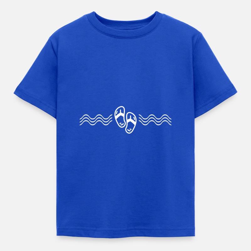 flip flops symbol welle - Kinder T-Shirt - Royalblau