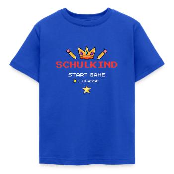 Schulkind 2024, Einschulung | Videospiel | Retro - Kinder T-Shirt - Royalblau - Vorne - AI Model Kid Female (0cm)