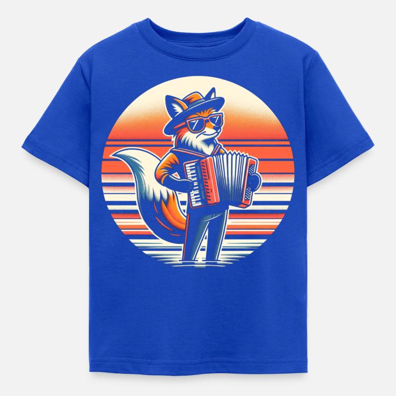 Fuchs Akkordeon - Kinder T-Shirt - Royalblau