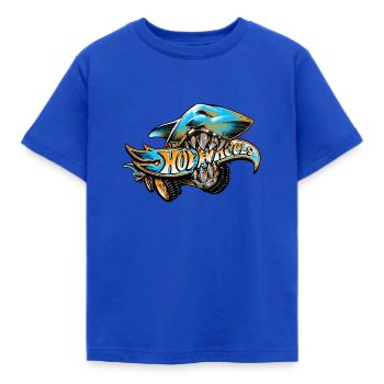 Hot Wheels Logo Mit Hai - Kinder T-Shirt - Royalblau - Vorne - AI Model Kid Female (0cm)