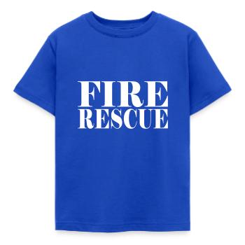 FIRE RESCUE - Kids' T-Shirt - royal blue - Front - AI Model Kid Female (0cm)