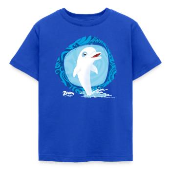 Zoom Der Weiße Delfin Spaß Im Wasser - Kinder T-Shirt - Royalblau - Vorne - AI Model Kid Female (0cm)