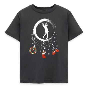Golferin Weihnachten Weihnachtstraumfänger - Kinder T-Shirt - Dunkelgrau - Vorne - AI Model Kid Female (0cm)