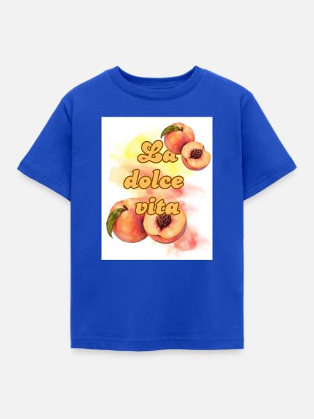 La Dolce Vita Pfirsiche - Kinder T-Shirt - Royalblau