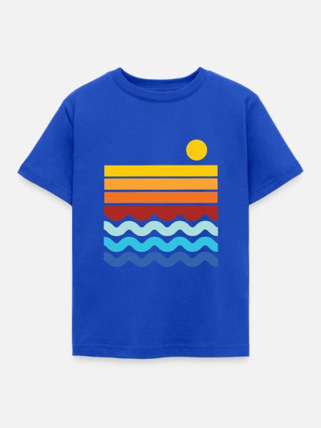Strand Horizont - Kinder T-Shirt - Royalblau