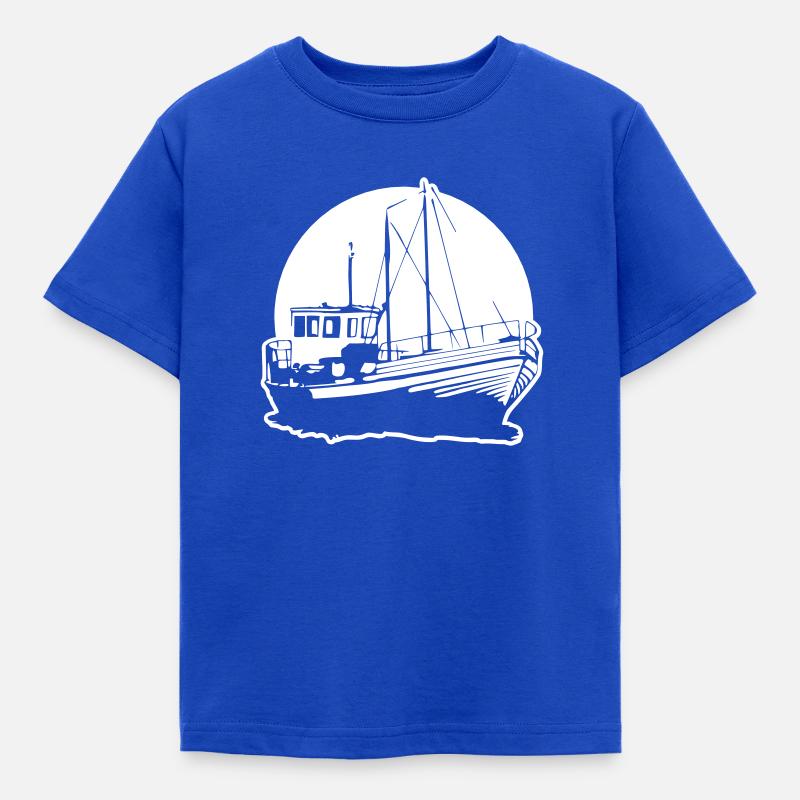Kutter / Fischkutter / Angelkahn - Kinder T-Shirt - Royalblau
