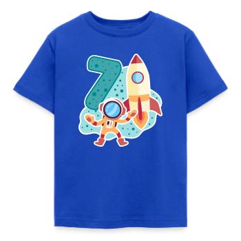 7. Geburtstag Astronaut Rakete Junge 7 Jahre alt - Kinder T-Shirt - Royalblau - Vorne - AI Model Kid Female (0cm)