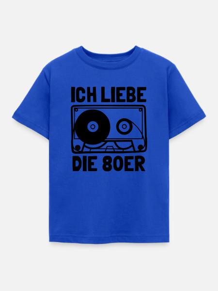 80 s - Kinder T-Shirt - Royalblau