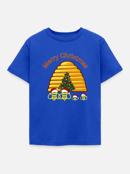Bienen-Weihnachten - Kinder T-Shirt - Royalblau