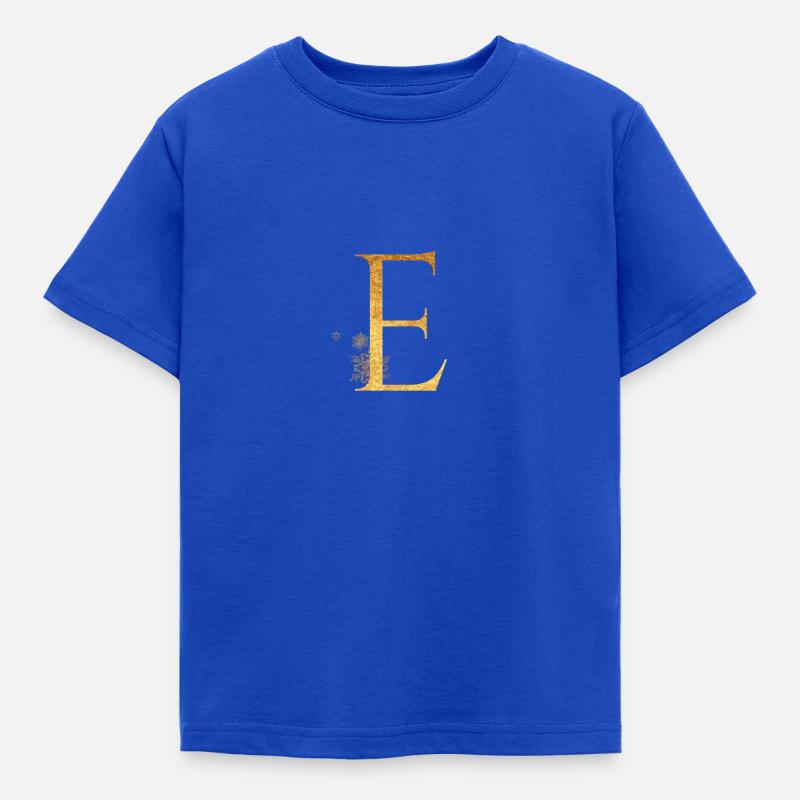 Lettre initiale E - T-shirt Enfant - bleu royal