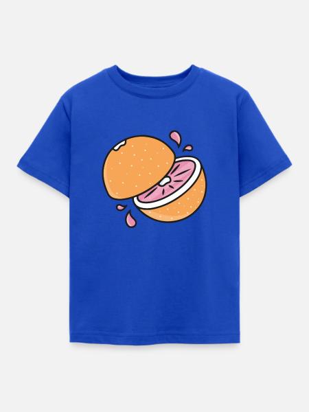 Orange - Kinder T-Shirt - Royalblau