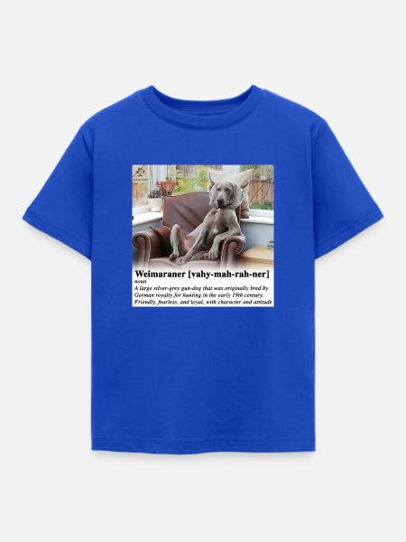Weimaraner mit Attitude - Kinder T-Shirt - Royalblau