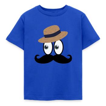 Chapeau de paille Gentleman - T-shirt Enfant - bleu royal - Devant - AI Model Kid Female (0cm)