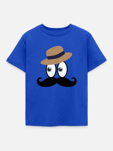 Strohut Gentleman - Kinder T-Shirt - Royalblau