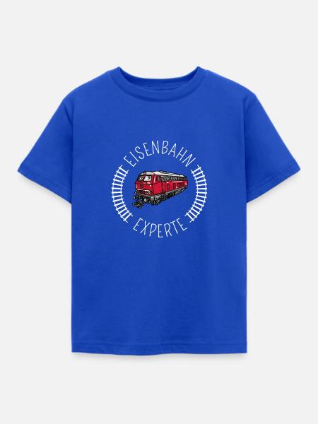 Eisenbahn Experte Zug-Motiv mit Gleisen - Kinder T-Shirt - Royalblau