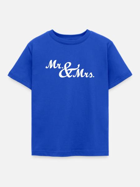 Mr & Mrs - Kinder T-Shirt - Royalblau