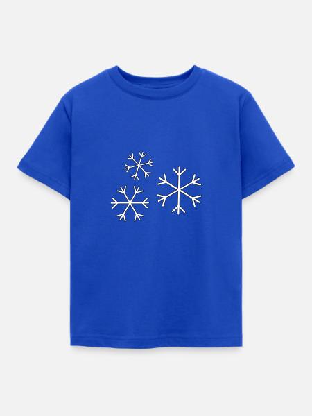 Schneeflocken - Kinder T-Shirt - Royalblau