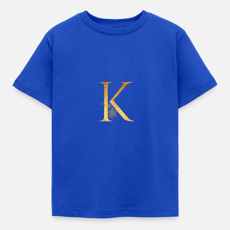 Anfangsbuchstabe K - Kinder T-Shirt - Royalblau