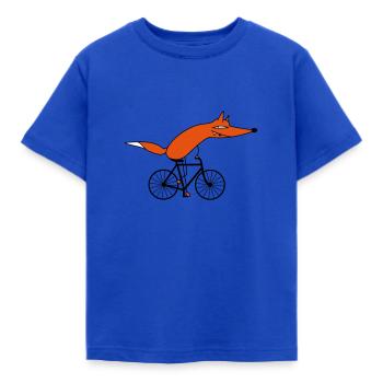 Schlauer Fahrradfahrer (c) - Kinder T-Shirt - Royalblau - Vorne - AI Model Kid Female (0cm)