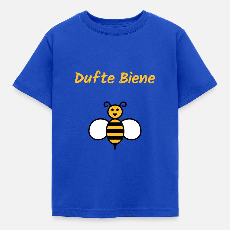 ★ Designfarben änderbar ★ Dufte Biene - Kinder T-Shirt - Royalblau