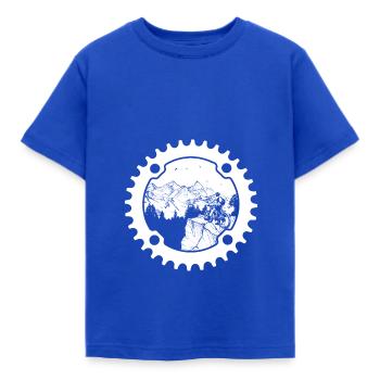 Biker en pignon (fond foncé) - T-shirt Enfant - bleu royal - Devant - AI Model Kid Female (0cm)