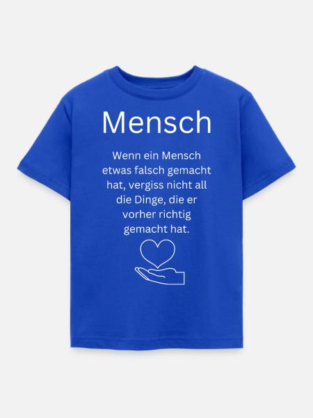 Mensch - Kinder T-Shirt - Royalblau