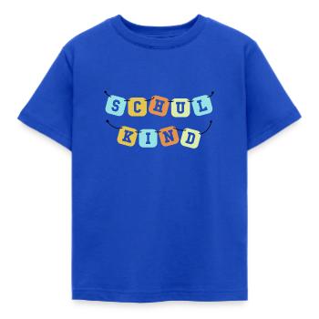 Schulkind - Wimpelkette - Kinder T-Shirt - Royalblau - Vorne - AI Model Kid Female (0cm)