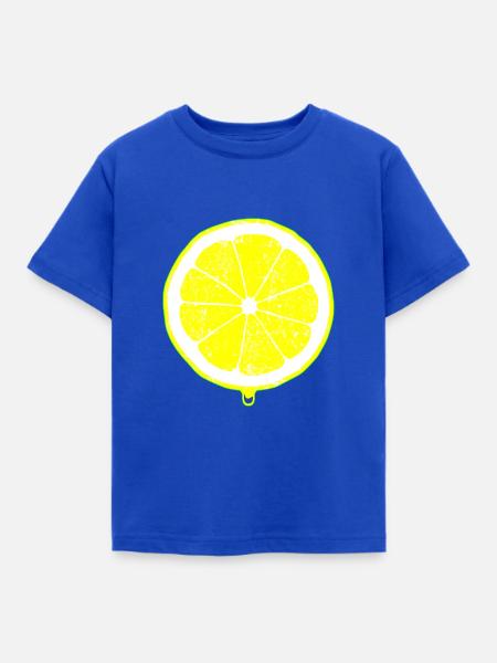 Zitrone mit Tropfen - Kinder T-Shirt - Royalblau